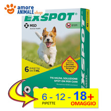 Exspot 1 ml Spot On -  6 / 12 / 18 pipette per Cani di PICCOLA o MEDIA Taglia