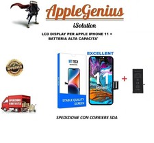 DISPLAY LCD PER APPLE IPHONE 11 TOUCH SCREEN VETRO + BATTERIA + SDA INCLUSO
