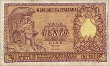Italia / Italy P.092a 100 Lire 1951 (3)