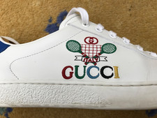 Gucci Ace scarpe da ginnastica sneakers tennis pelle ricamata uomo UK 8 US 9 EU 42