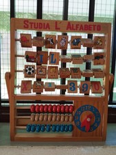 Abaco Pallottoliere Alfabeto Orologio in Legno Giocattolo Educativo Impara