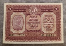 1 LIRA CASSA VENETA DEI PRESTITI 02/01/1918 qSPL