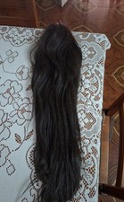 Coda Capelli Extension 60 Cm, Coda Finta Capelli Liscio Marrone Scuro 