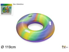 Salvagente Ciambella Gonfiabile Fashion Rainbow 119cm Mare Piscina Estate dfh