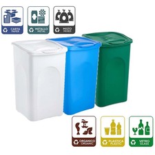 Set 3 Bidoni pattumiere per la