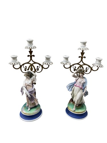 Porcelain candelabra antique - candelabra,