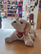 THUN CANE BIANCO CUORE DORATO - SOPRAMMOBILE STATUA STATUINA