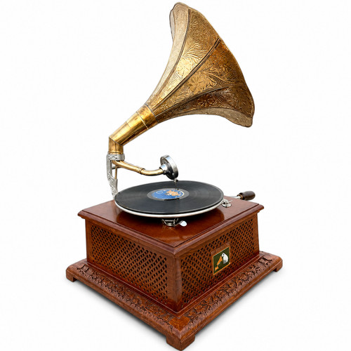 Grammofono vintage ottone - grammofono, 78