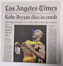 Giornale Los Angeles Lakers Kobe Bryant 1978-2020 LA Times 27/01/20 completo nuovo