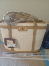 Borsa/borsa Etienne Aigner nuova con etichette NOS 1999 stile INDOCINA 35501 paglia cammello tote