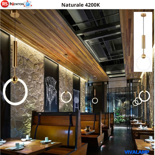 Lampadario led oro moderno 15w - oro,
