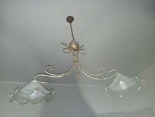 Lampadario neoclassico, bronzo in metallo con 2 luci