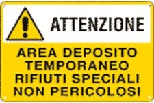 CARTELLO - attenzione area deposito temporaneo rifiuti speciali non pericolosi