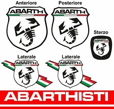 ABARTH KIT copriloghi adesivi sticker 500 595 695 competizione BIANCO - NERO
