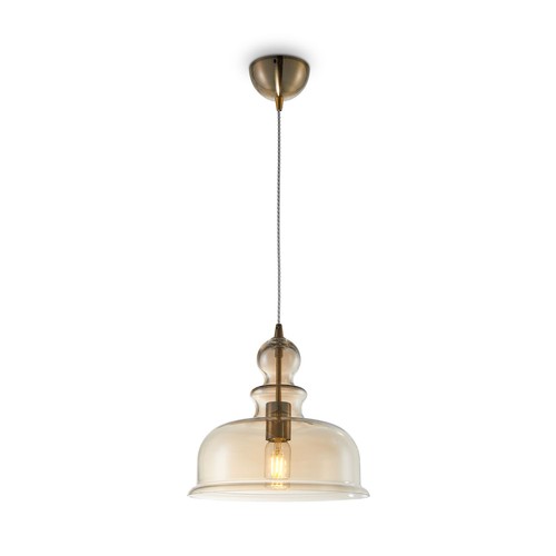 Lampadario vetro fumé - vetro, e27