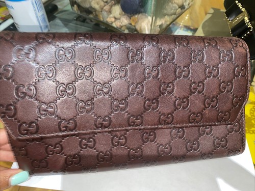 Gucci dark brown travel clutch - brown,