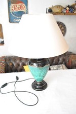 Lampada da tavolo classica salotto grande elegante bordata oro 24kt con paralume