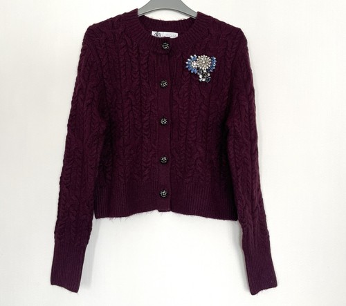 Cardigan zara bordeaux nuovo - cardigan,