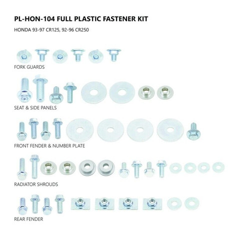 Kit viti plastiche - honda, cr
