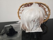 Parrucca Nagito Komaeda per Cosplay Anime Danganronpa, già acconciata, con reti