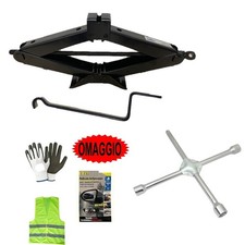 PER FORD MUSTANG COUPÉ CRIC A PANTOGRAFO PER AUTO+CHIAVE A CROCE KIT EMERGENZA 