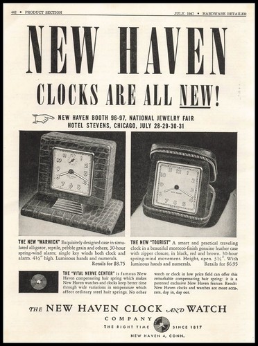 1947 new haven clock - new, co