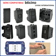 bticino living international frutti compatibile presa schuko interruttore nero 