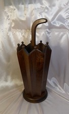 Portaombrelli in massello di legno a forma di ombrello con contenitore interno r