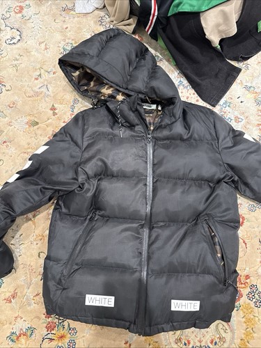 Off white mimetico nero puffer - white,