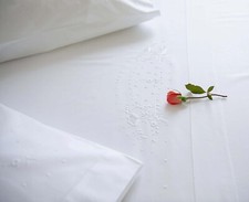 Set lenzuola in cotone lenzuola letto singolo ricamate a mano con copricuscini - UK