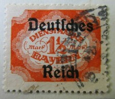 Germania 1920 1 1/2M fine used Impero tedesco francobolli di servizio A16P16F454