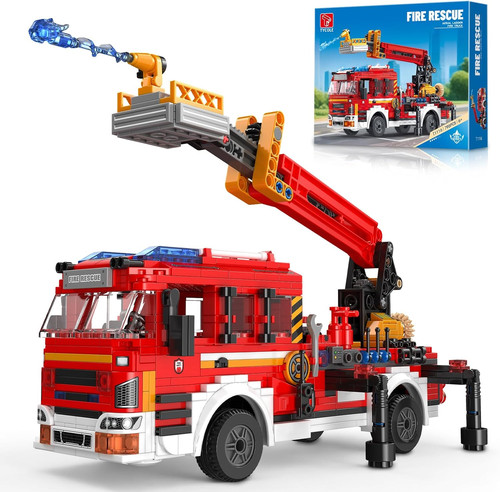 Camion dei pompieri con - con, scala