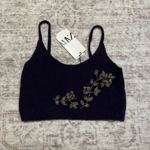 Maglia zara viola perline - viola,
