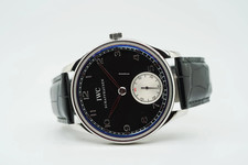 IWC Portuguese Hand-Wound Portoghese Portugieser 44mm Manual-Wind Black Dial ...