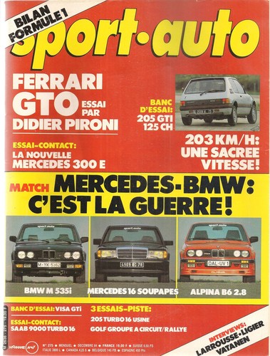 Sport auto 275 1984 bilan - 275,