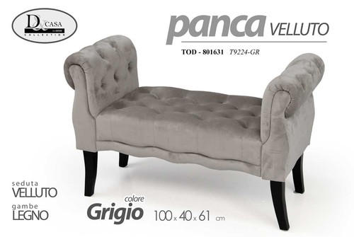 Panca classica legno velluto - panca,
