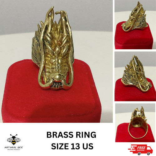 Anello testa drago ottone - testa,