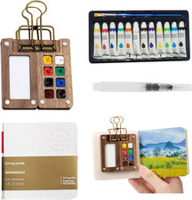 Acquerelli Da Viaggio, Mini Kit Acquerelli Portatile, Mini Set Acquerello Con Cl