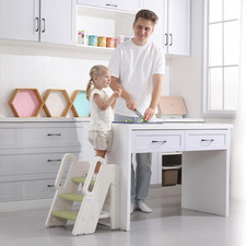 Sgabello per Bambini Pieghevole, Scaletta Montessori per Bagno E Cucina, Altezza