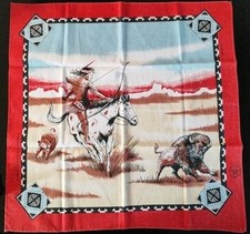 Bandana Fazzoletto Vintage Nativi Americani Sud Ovest Cavallo Bufalo