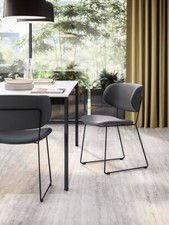 Calligaris Sedia Claire CS/1483 Ecop. Skuba nero-Metallo cromatoP77