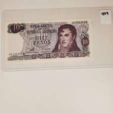 Banconota Banconota 10 Pesos Argentina 1970-83 Banconota Condizioni Buone