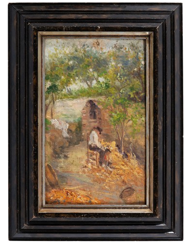 Dipinto olio tavola xix - olio, su