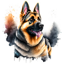 2 adesivi auto cane pastore