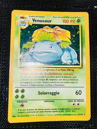 Carta pokemon venusaur - carta, 15/102