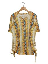 T-shirt donna HSE24 42/XL multicolore stampa animalier fantasia serpente arricciature