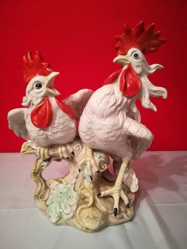 Coppia galli ceramica - di,