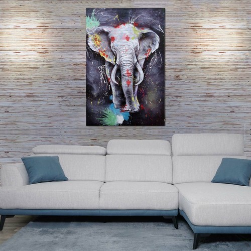 Dipinto olio elefante hwc - dipinto,