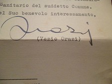 VEZIO ORAZI  FASCISMO MEDAGLIA D' ORO AUTOGRAFO SOCIETA' SPORTIVA LAZIO CALCIO