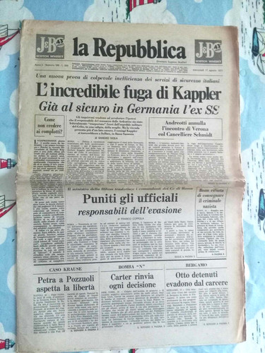 Giornale repubblica agosto - giornale,
